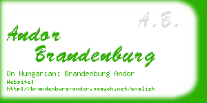 andor brandenburg business card